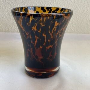 Tortoise shell glass vase